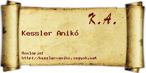 Kessler Anikó névjegykártya
